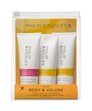 Elevate your haircare routine with the Philip Kingsley Body & Volume Jet Set Gift Set, designed for on-the-go glamour. This essential collection includes three luxurious products that add volume, body, and shine to fine, limp hair, making it an ideal choice for travel or as an introduction to Philip Kingsley's renowned haircare line. The set features:

- **Body Building Shampoo 75ml**: A weightless shampoo that transforms fine hair into voluminous, shiny locks.
- **Body Building Conditioner 75ml**: A hydrating conditioner that detangles and controls frizz, leaving hair looking naturally fuller.
- **Elasticizer 75ml**: A multi-award-winning pre-shampoo treatment that deeply nourishes and enhances elasticity for all hair types.

Crafted with eco-friendly materials, this set not only cares for your hair but also for the planet. Experience the luxury of Philip Kingsley and keep your hair picture-perfect wherever you go!