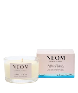 Experience tranquility with the Neom Wellbeing Complete Bliss Scented Candle, designed to calm your mind and body. This travel-sized candle is made with 100% natural essential oils, including Moroccan Blush Rose, Lime, and Black Pepper. Light it to create a serene atmosphere, perfect for busy homes or on the go. Enjoy up to 20 hours of burn time while indulging in its calming scent. Neom believes self-care is essential, and this candle is a key part of your calming toolkit.