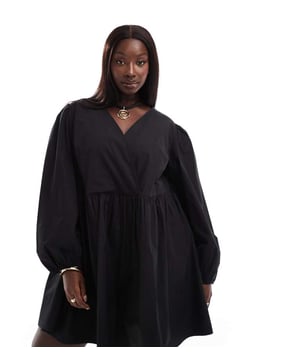 Dresses by ASOS Curve Low effort, high reward Plain design V-neck Volume sleeves Regular fitSold By: Asos