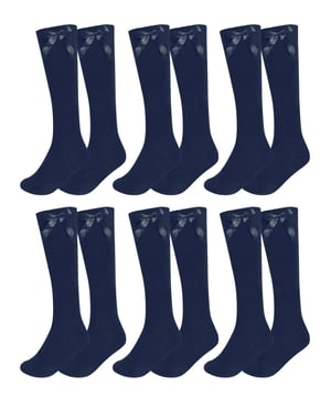 Add a touch of elegance to everyday wear with these charming knee-high socks, perfect for both ladies and girls. Made from a cotton-rich blend with Lycra, they offer exceptional softness, breathability, and a comfortable stretch that hugs the legs without slipping down. Featuring a delicate satin bow at the top, these socks bring a stylish and feminine flair—ideal for school, special occasions, or simply dressing up an outfit