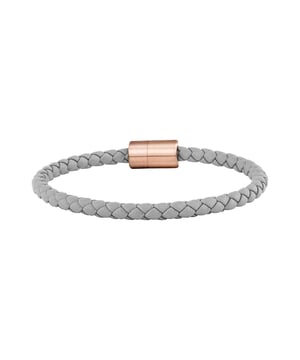 Feine Echtschmuckmarke - designed in Deutschland  Herren-Armband aus grau geflochtenem olivenblattgegerbtem Leder und einem Edelstahl-Magnetverschluss. Das Armband ist ca. 21cm lang. Der Artikel wird in einer Schmuckverpackung geliefert.