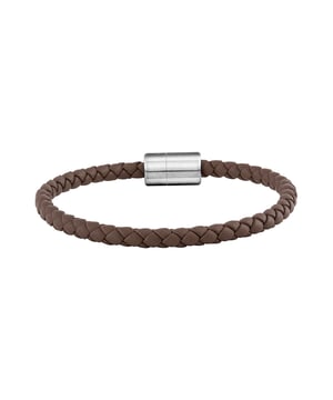 Feine Echtschmuckmarke - designed in Deutschland  Herren-Armband aus braun geflochtenem, olivenblattgegerbtem Leder und einem Edelstahl-Magnetverschluss. Das Armband ist ca. 21cm lang. Der Artikel wird in einer Schmuckverpackung geliefert.