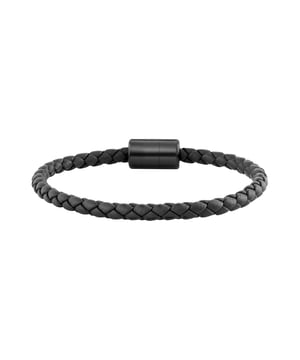 Feine Echtschmuckmarke - designed in Deutschland  Herren-Armband aus schwarz geflochtenem, olivenblattgegerbtem Leder und einem Edelstahl-Magnetverschluss. Das Armband ist ca. 21cm lang. Der Artikel wird in einer Schmuckverpackung geliefert.