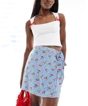 Skirts by Pieces Skirt season: pending High rise Wrap front Tie side Regular fitSold By: Asos