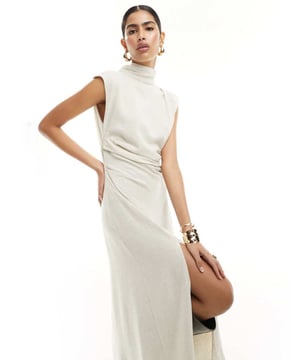 Dresses by ASOS DESIGN Best dressed: secured High neck Cap sleeves Cut-out back Zip-back fastening Regular fitSold By: Asos