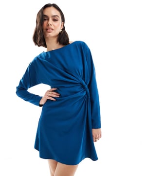 Dresses by ASOS DESIGN BNO, here you come Boat neck Long sleeves Knot detail Zip-back fastening Regular fitSold By: Asos