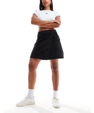 Skirts by ONLY Give your trousers a day off Mid rise Wrap front Tie waist Regular fitSold By: Asos