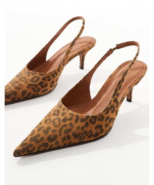 Shoes by ASOS DESIGN Good things come in pairs Animal print Ankle strap Pointed toe Mid point heelSold By: Asos