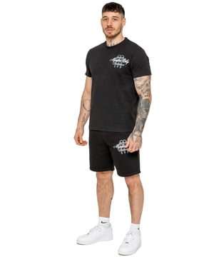 Step up your casual style with the Enzo Milano Men's Printed T-Shirt & Shorts Set. The regular-fit tee features bold "Members Only" puff prints on the front and back, with a ribbed crew neck for comfort and style. The matching fleece-lined shorts offer a relaxed fit, adjustable drawstring waist, and side pockets, finished with a striking puff print on the leg. Perfect for everyday wear with a modern streetwear edge.
