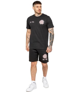 Stay stylish and comfortable with the Enzo Milano Men's Printed T-Shirt & Shorts Set. The cotton T-shirt features a bold puff print on the front and back, with a ribbed crew neck and regular fit for all-day ease. Paired with fleece-lined shorts, this set is perfect for casual days. The shorts offer a regular fit, elasticated waistband with drawstring, side pockets, and a matching puff print graphic for a standout look.
