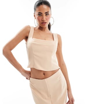Tops by ASOS DESIGN Part of a co-ord set Skirt sold separately Square neck Cropped length Slim fitSold By: Asos