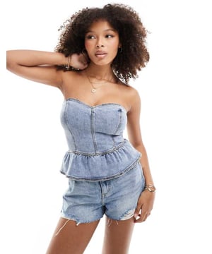 Tops by Miss Selfridge Introduce it to your other nice tops Bandeau style Zip fastening Peplum hem Regular fitSold By: Asos
