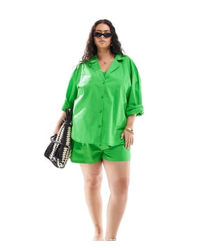 Swimwear & Beachwear by ASOS Curve From beach to bar Plain design Revere collar Button placket Long sleeves Buttoned cuffs Regular fitSold By: Asos