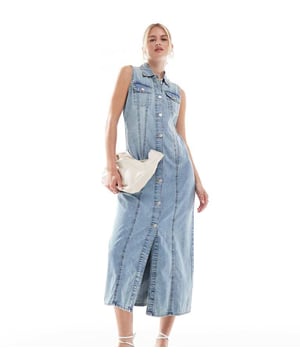 Dresses by Vero Moda Tall For brunch and beyond Spread collar Button-through front Sleeveless style Chest pockets Regular fitSold By: Asos