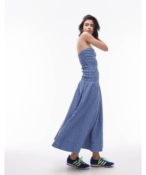 Dresses by Topshop This is Topshop Check design Bandeau style Shirred bodice Regular fitSold By: Asos