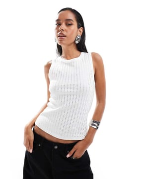 Tops by ASOS DESIGN *Saves to inspo folder* Diamante embellished Round neck Racer back Regular fitSold By: Asos