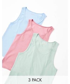T-Shirts & Vests by ASOS DESIGN Take it back to basics Pack of three Plain design Round neck Racer back Muscle fitSold By: Asos