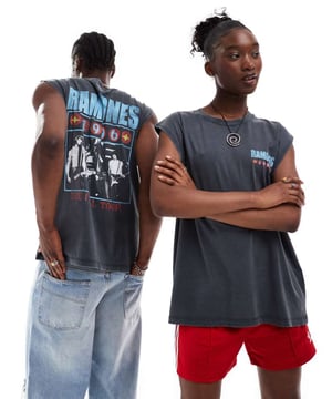 Tops by ASOS DESIGN Adding to bag in 3, 2, 1? Crew neck Sleeveless style The Ramones graphic prints Oversized fit Unisex styleSold By: Asos
