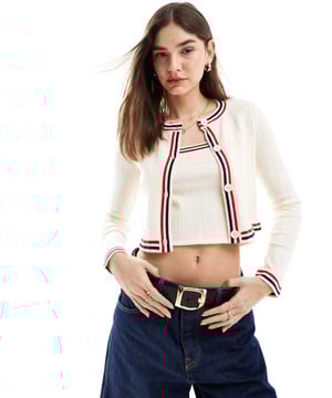 Jumpers & Cardigans by ASOS DESIGN Part of a co-ord set Top sold separately Round neck Button placket Long sleeves Slim fitSold By: Asos