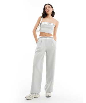 Trousers & Leggings by Miss Selfridge Part of a co-ord set Top sold separately High rise Hook-and-bar zip fly Side pockets Wide legSold By: Asos