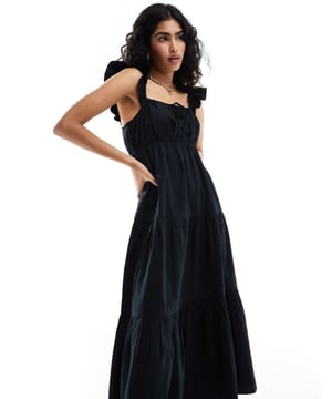 Dresses by Selected Too good to only wear once Square neck Tie front Frill sleeves Elasticated waist Regular fitSold By: Asos