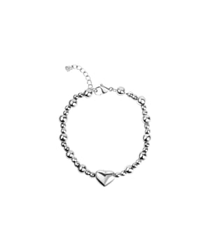 Armband aus Edelstahl mit Kugeln und Herz