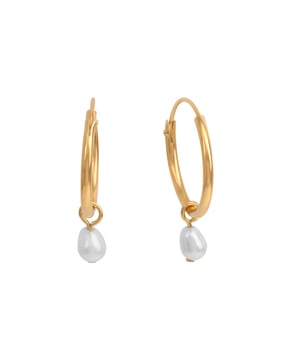 Entdecken Sie die magische Faszination der schimmernden Perlen!  Zeeme Pearls - Damen-Ohrringe aus Sterling Silber 925 vergoldet mit weißen Perlen 3x5mm groß