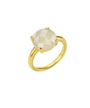 Silberschmuck mit echten Farbsteinen, große Auswahl im Shop  Jamelli - Ring 925 Sterling Silber vergoldet mit Mondstein weiß