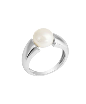 Zeeme Pearls - Damen-Ring aus 925 Sterling Silber rhodiniert mit einer weißen Perle 10-10,5mm