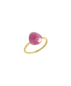 Jamelli Damen Ring 925 Sterling Silber vergoldet pink Safir