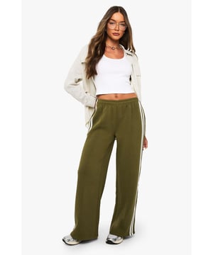 Side Stripe Pintuck Straight Leg Jogger