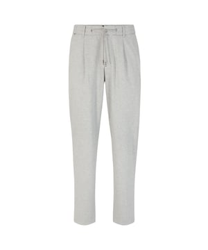 Mens BOSS C-Perin-J-RDS-232 Relaxed Fit Trousers in silver- Relaxed fit- Hook and zip closure- Front slant pockets- Rear welt pockets- 42% Viscose  40% Polyester  17% Polyamide  1% Elastane.  Dry clean- Ref: 50489416-041
