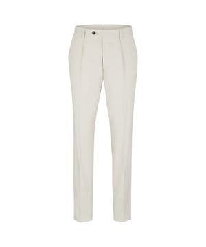 Mens BOSS T-Gee-Pleat-224 Trousers in natural- Slim fit- Zip and button closure- Side welt pockets- Small coin pocket at front waistband- Rear buttoned welt pockets- Front pleats- Main material: 98% Cotton  2% Elastane.  Lining: 100% Viscose.  Dry clean.- Ref: 50484861-102