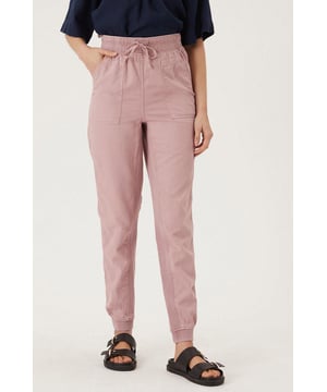 Complete your laid-back look with these cosy Tencel™ and cotton blend joggers. They have cuffed ankle-grazer legs and a high drawstring waist for a comfortable fit. Garment washed for softness with ribbing on the inside leg and waistband for texture. Practical pockets to finish.