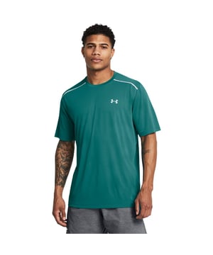 Crewneck.Short sleeves.UA reflective straps on the shoulders.UA logo on the chest and on the reverse of the neck.Reflective design.Ultra soft and quick drying.