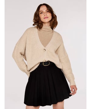 Black-Knit Boyfriend Cardigan-30-degree (cold) machine wash on synthetic cycle;Do not bleach;Do not tumble dry;One dot iron (cool);Do not dry clean