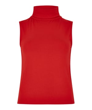 Aktualisieren Sie Ihre Essentials mit diesem schlichten, aber schicken Tanktop. Es ist aus Stretch-Jersey gefertigt, hat einen Rollkragen, ist ärmellos und hat eine schmeichelhafte, figurbetonte Passform.