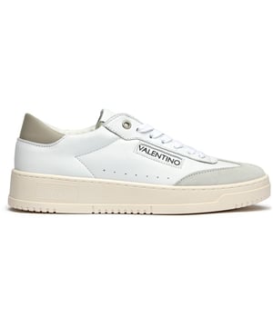 These pristine white leather trainers from Valentino blend Italian craftsmanship with contemporary court-inspired design. The Saturn silhouette features distinctive side stitch sole detailing and subtle Valentino branding for understated luxury. Crafted from premium leather with durable rubber soles, they arrive with a branded shoe bag to preserve their immaculate finish. Perfect for elevating casual looks with refined elegance.