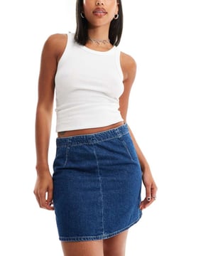 Skirts by Calvin Klein Jeans Skirt season: pending Mid rise Zip-side fastening Branded patch to reverse Regular fitSold By: Asos