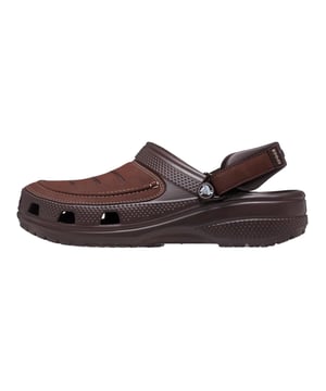 Experience the ultimate in comfort and style with the Crocs Men's Classic Yukon Vista Clog. The faux leather upper and slip-on design with fasteners provide a sleek and effortless look. Plus, With a hook-and-loop closure system that also pivots forward, you’re free to choose between a hands-free slide or secured fit. These clogs can handle the outdoor elements while providing true comfort around the campfire, on the trail, or back home.