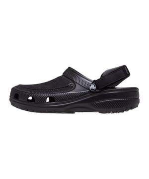 Experience the ultimate in comfort and style with the Crocs Men's Classic Yukon Vista Clog. The faux leather upper and slip-on design with fasteners provide a sleek and effortless look. Plus, With a hook-and-loop closure system that also pivots forward, you’re free to choose between a hands-free slide or secured fit. These clogs can handle the outdoor elements while providing true comfort around the campfire, on the trail, or back home.