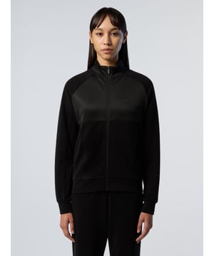 Schlank, stilvoll und bereit für Abenteuer. Dieses Sweatshirt mit durchgehendem Reißverschluss besteht aus einer Modalfleece-Mischung mit dezentem Schimmer und ist an Brust und Rücken mit Einsätzen von innen nach außen versehen. Ein Stehkragen, Raglanärmel und stromlinienförmige Einsätze sorgen für eine supergeformte Silhouette.