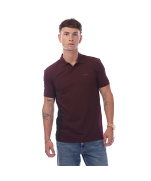 Mens Hugo Boss Paddy 4 Pro Polo Shirt in purple.- Flat-knit collar.- Short sleeves.- Two button placket.- Flat-knit cuffs.- Quick dry.- 4-way stretch.- 56% Cotton  39% Polyester (Recycled)  5% Elastane.- Ref: 50506201697