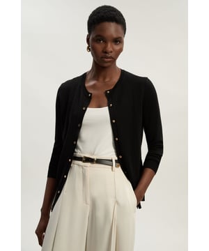 Viscose Blend Popper Knitted Cardigan