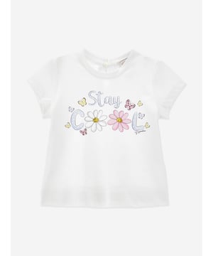 Experience elegance and comfort with the Baby Girls Stay Cool T-Shirt in White by monnalisa, a quintessential addition to any stylish young lady's collection for SS2025. Each feature is meticulously designed to cater to both style and comfort Fashion-forward Design Set trends with an exclusive, chic print tailored for the aspiring young fashionista. Premium Comfort Crafted with superior quality fabrics to ensure your darling enjoys comfort, making it ideal for daily wear. Perfect for SS2025 Embrace the season with this must-have staple that echoes timeless grace and playful charm.
