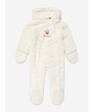 Wrap your little one in luxury with the Baby Faux Fur Snowsuit in Ivory by Guess. Designed for warmth and elegance during AW2024, this piece is perfect for any baby's cold-weather outings. Here's why it's the ultimate addition to their wardrobe Luxurious Faux Fur High-quality, soft ivory faux fur ensures comfort and warmth. Elegant Design Chic ivory complements any event, making it ideal for both casual and formal occasions. Unisex Style Perfectly suits Baby, Baby Boy, Baby Girl, Boy, and Girl. Revamp their wardrobe with this exquisite snowsuit from Guessstyle and comfort that stands out!