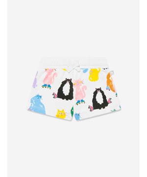 Introducing the exquisite Stella McCartney Baby Girls Cat Print Jersey Shorts in Ivory, a divine addition to your little one's SS2025 wardrobe. Crafted with finesse, these shorts blend whimsy with luxury. Key features include Charming Cat Motif A playful, chic print that catches the eye, perfect for stylish outings. Premium Jersey Fabric Ensures supreme comfort and durability for all-day wear. Versatile Ivory Shade Complements a variety of tops for effortless coordination.Elevate her ensemble with these stellar shorts!