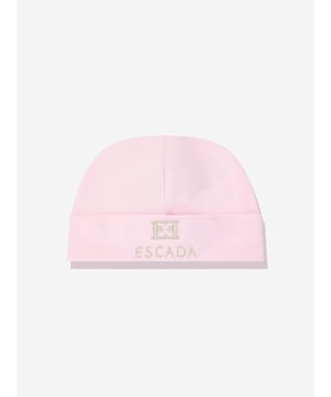 Escada incorporate classic imagery into their modern yet sophisticated aesthetics. This baby girls embroidered logo beanie in pink is woven in beautiful high quality. Engineered in soft cotton jersey, it features the brand's logo embroidered on the front. 93 Cotton, 7 Elastane Machine Wash 40C 9 Months 46cm