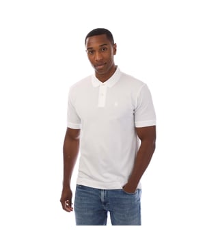Mens Boss Polo Shirt in white.- Classic collar.- Short sleeves.- Two-button placket.- Ribbed details.- Embroidered BB logo.- 100% Cotton.- Ref: 50517450100