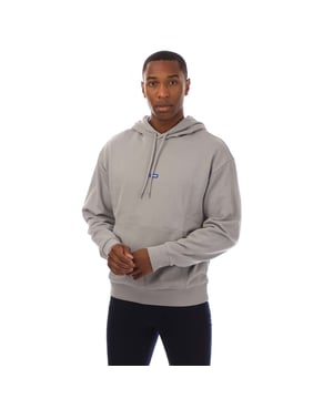 Mens HUGO Nalonso Cotton-Terry Hoodie with blue logo label in open grey.Step up your style with this signature hoodie by HUGO Menswear. Crafted in French-terry cotton with a kangaroo pocket. - Blue logo label. - Regular fit.- Hooded- Long sleeves- Ribbed cuffs- 100% Cotton.  Machine washable- Ref: 50522374-084